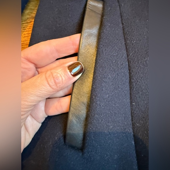 MACKAGE ELODIE MILITARY NAVY WOOL LONG COAT MEAGAN MARKLE SIZE L but fits Medium - Picture 14 of 16